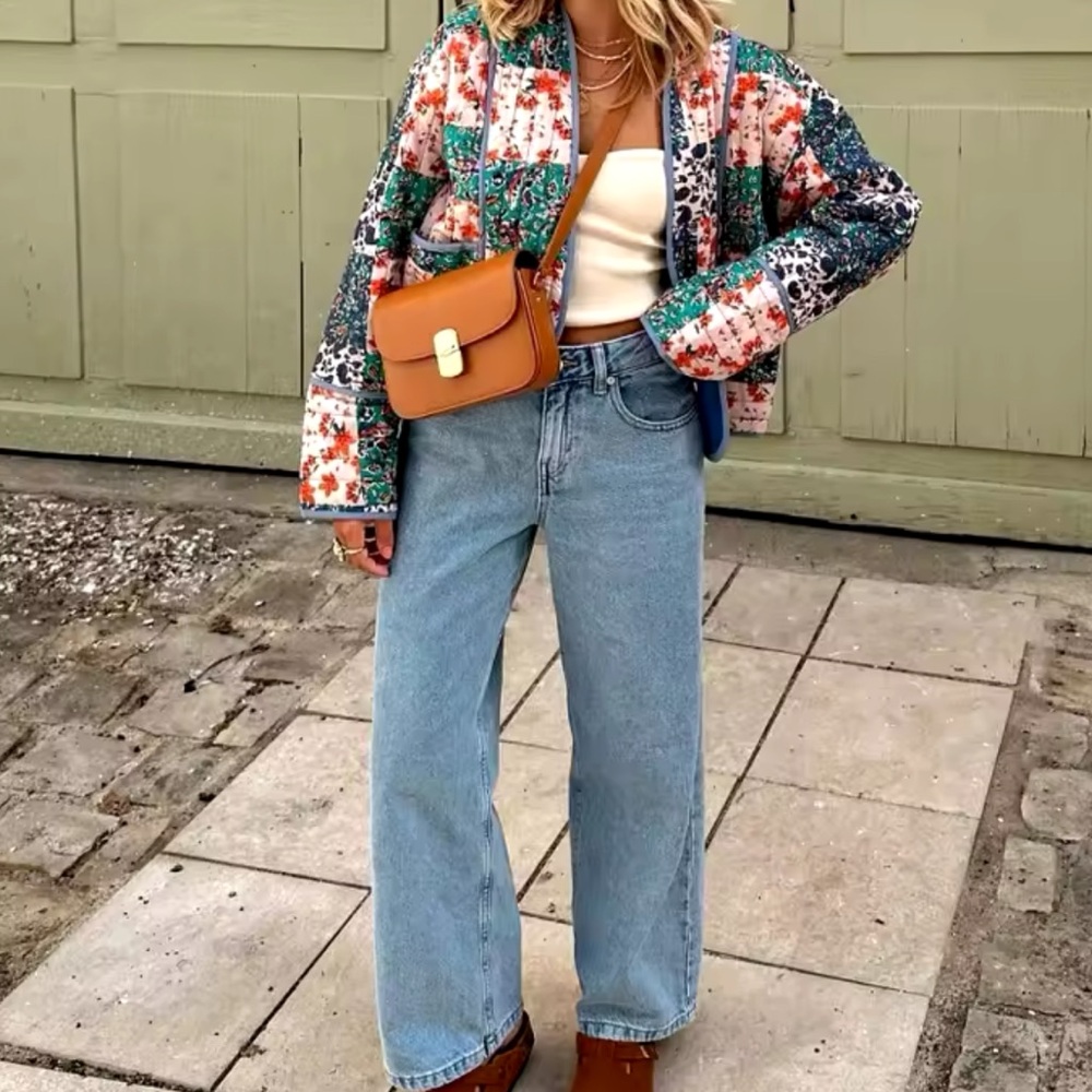 Beautiful Nwot Floral Patchwork Jacket - image 2